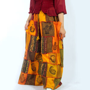 ne-of-a-kind Hippie Handmade Patchwork Palazzo Pants. Each pair is individually crafted using colorful, upcycled fabric patches—making every piece totally unique.