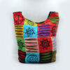 Hippie Crossbody Messenger Bag with Razor Cut Pattern and Patchwork