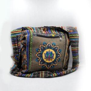 Hippie Handmade Gheri Cotton Shoulder Bag – Mushroom & Lotus Print