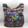 Hippie Handmade Fairtrade Shoulder Bag – Unique Frog & Mushroom Print