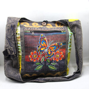 Hippie Handmade Butterfly Embroidered Boho Gheri Shoulder Bag