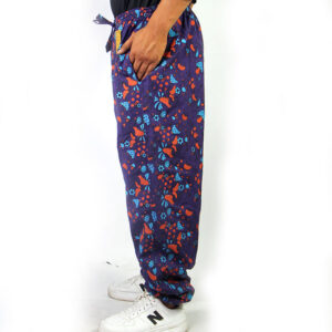 Hippie Handmade Boho Mushroom Print Trousers – Unisex 100% Cotton Festival Wear