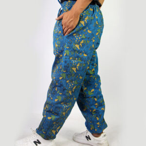 Hippie Handmade Boho Mushroom Print Trousers – Unisex 100% Cotton Festival Wear