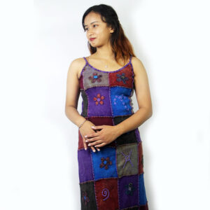 Alternative view of Sleeveless Patchwork Hippie Cotton Dress