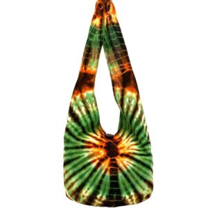 Hippie Tie-Dye Shoulder Bag – Black with Colorful Accents