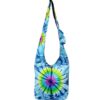 Unique Colorful Tie-Dye Shoulder Bag – Durable Black Cotton