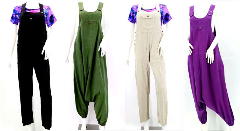 Plus Size Hippie Cotton Overalls