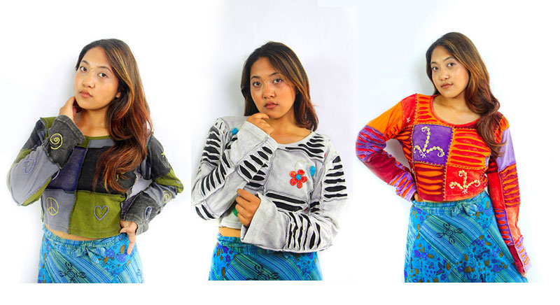 Razor Cut and Patchwork Hippie Tops