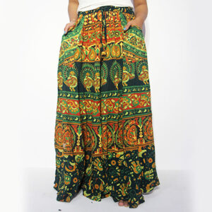 Hippie Batik Wrap Skirt – Bohemian Festival, Beach & Yoga Style