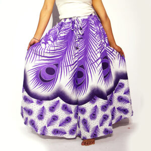 Handmade Batik Wrap Skirt – Purple & White | Unique Design | Wholesale & Manufacture in Nepal