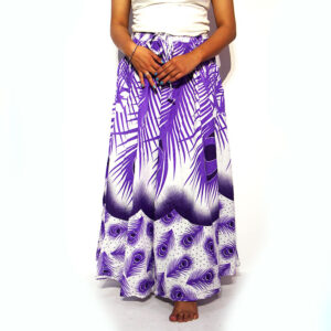 Handmade Batik Wrap Skirt – Purple & White | Unique Design | Wholesale & Manufacture in Nepal