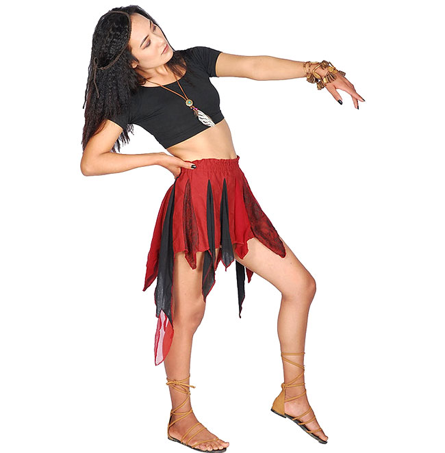 Handmade Boho Pixie Mini Skirt – Wrap Style for Festival Queens - Image 2