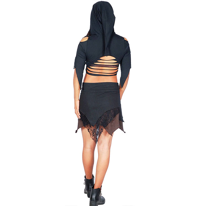 Boho Hippie Pixie Skirt – Cotton Mini with Elven Charm