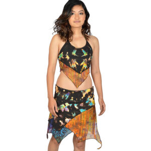 Earthy Pixie Wrap Skirt – Bohemian Cotton Mini for Free Spirits