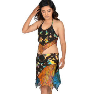 Earthy Pixie Wrap Skirt – Bohemian Cotton Mini for Free Spirits