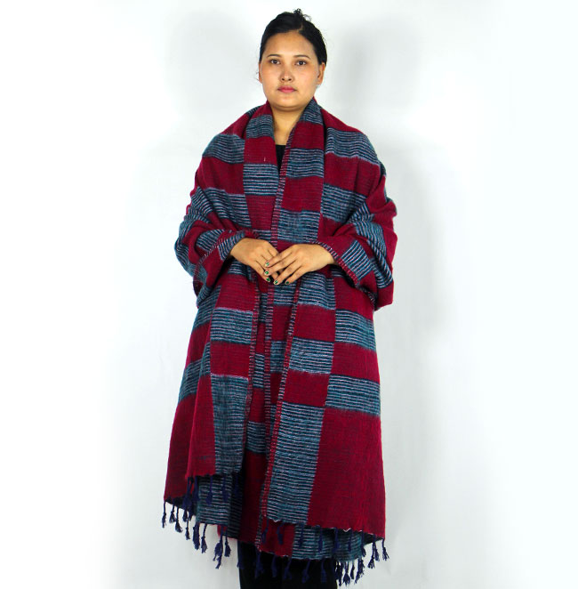 Hippie Yak Wool Shawl Blanket – Warm, Colorful & Artisan-Made