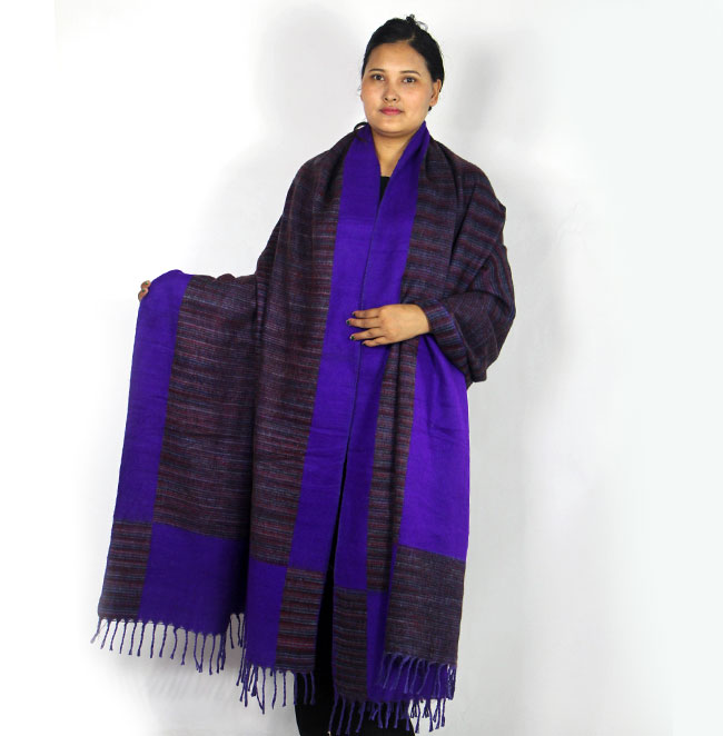 Vintage Tibetan Yak Wool Blanket – Cozy Boho Shawl