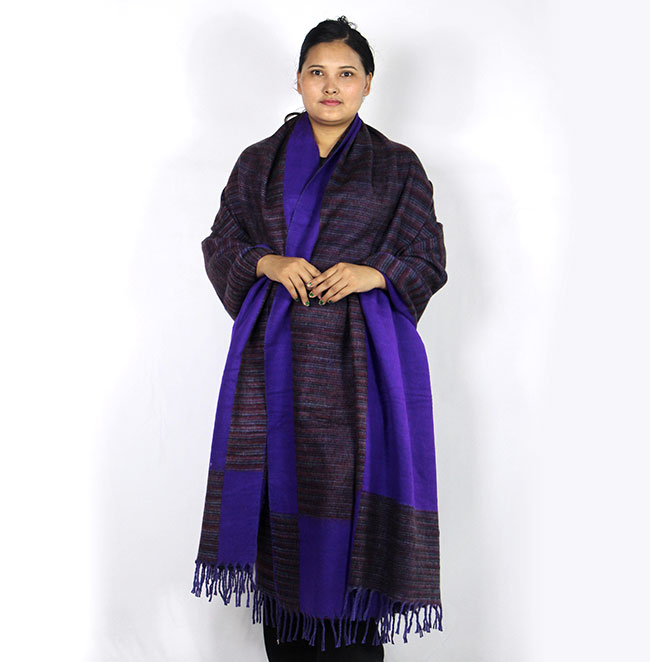 Vintage Tibetan Yak Wool Blanket – Cozy Boho Shawl