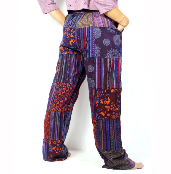 Boho Gheri Cotton Patchwork Pants – Handmade Hippie Festival