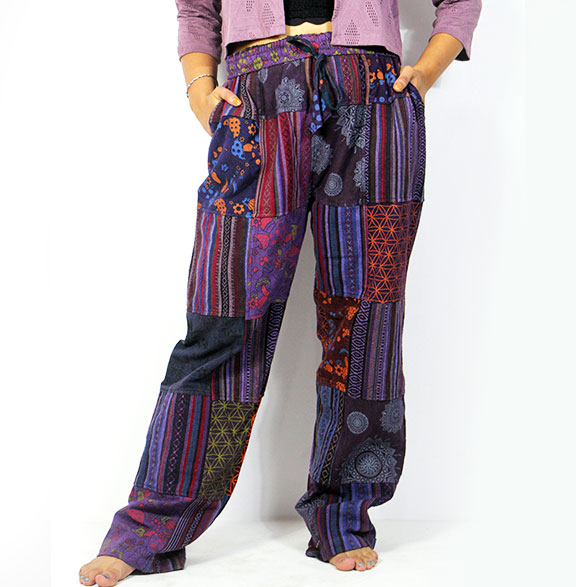 Boho Gheri Cotton Patchwork Pants – Handmade Hippie Festival