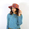 Hippie Gheri Patchwork Hemp Summer Hat – Handmade Boho Festival Style