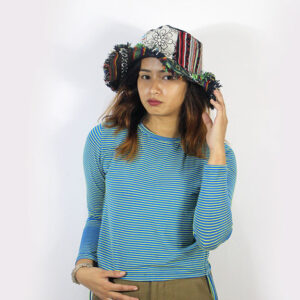 Himalayan Hemp & Gheri Patchwork Hat – Handmade Hippie Festival Headwear