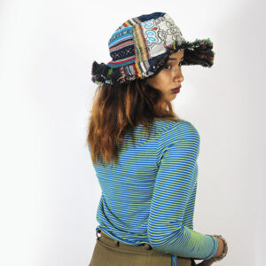 Himalayan Hemp & Gheri Patchwork Hat – Handmade Hippie Festival Headwear