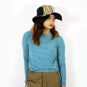 Boho Hemp Patchwork Hat – Hippie Style Unisex Festival Cap