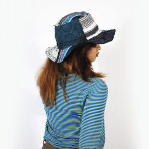 Boho Hemp Patchwork Hat – Hippie Style Unisex Festival Cap