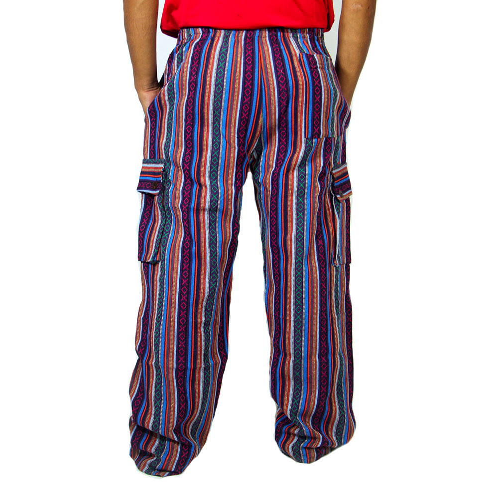 Handmade Gheri Cotton Hippie Cargo Pants – Unisex Boho Festival Trousers