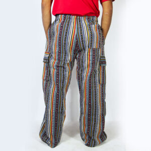 Unisex Hippie Cargo Pants – Handmade Gheri Cotton Boho Trousers from Nepal