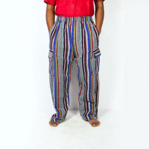 Himalayan Gheri Cotton Cargo Pants – Unisex Handmade Hippie Festival Pants | Eco Boho Travel Trousers