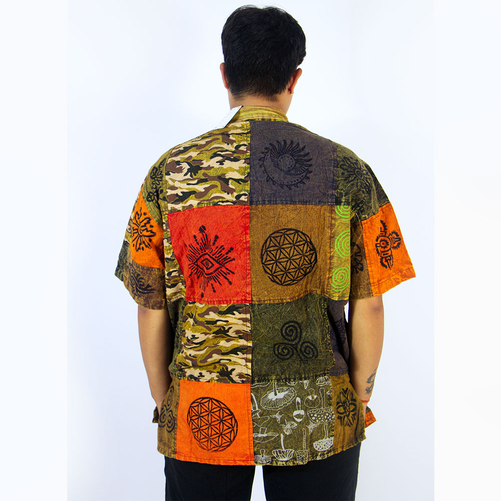 Hippe Patchwork Cotton Shirt Made in Nepal
