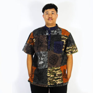 Handmade Hippie Patchwork Cotton Shirt – Boho Festival Wear from Nepal