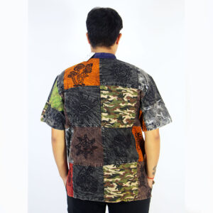 Handmade Hippie Patchwork Cotton Shirt – Boho Festival Wear from Nepal
