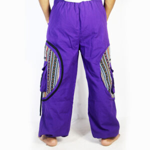 Himalayan Gheri Cotton Hippie Trousers | Boho Patchwork Festival Pants | Unisex Free-Size