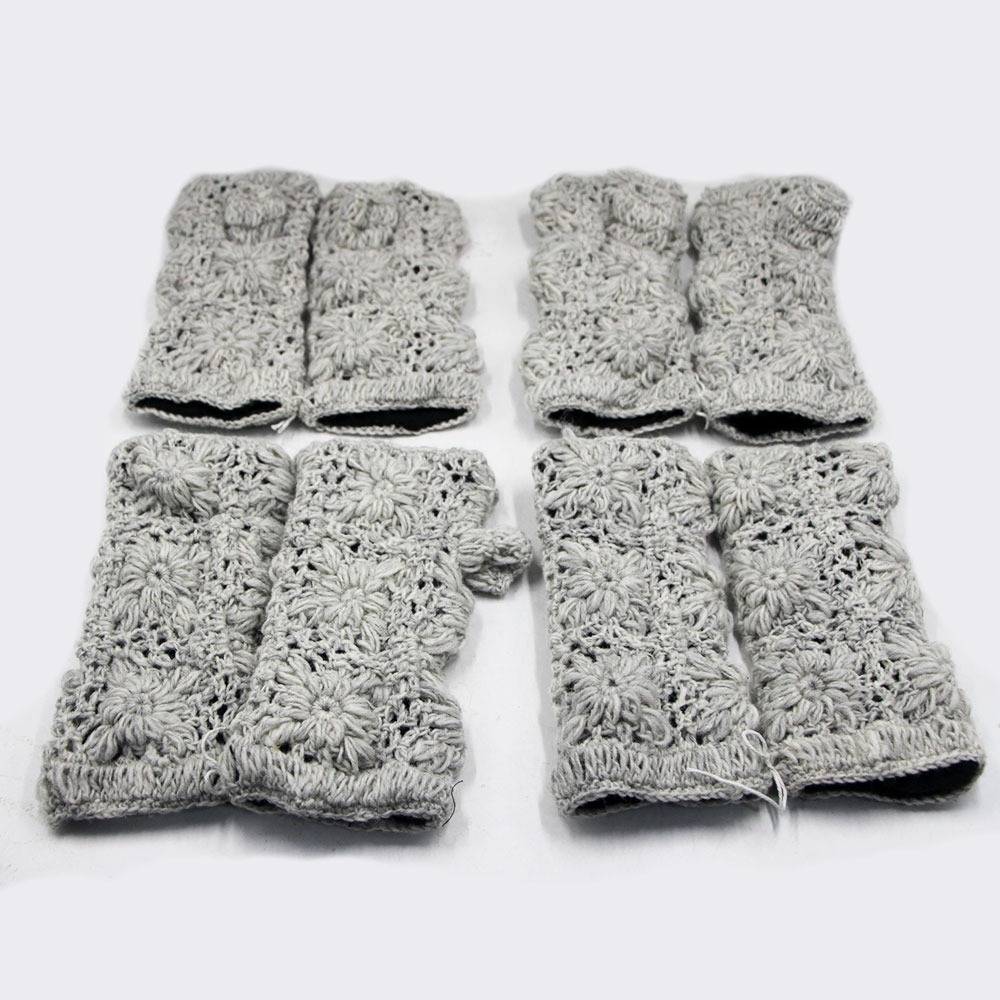 Wholesale Hand-Knitted Natural Wool Wrist Warmers | Fleece-Lined Winter Accessories