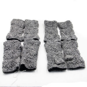 Ethical Boho Wool Wrist Warmers | Hand-Knitted Fleece-Lined Winter Gear
