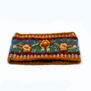 Handmade Himalayan Wool Headband – Boho Flower Embroidered Ear Warmer | Made in Nepal