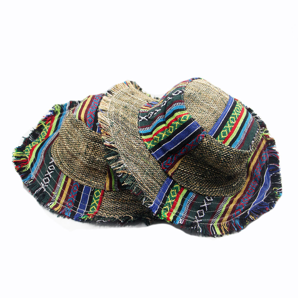 Hemp and Gheri Cotton Mix Patchwork Hat