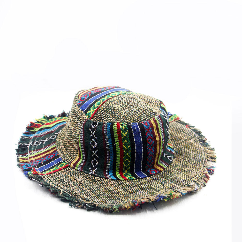 Hemp and Gheri Cotton Mix Patchwork Hat