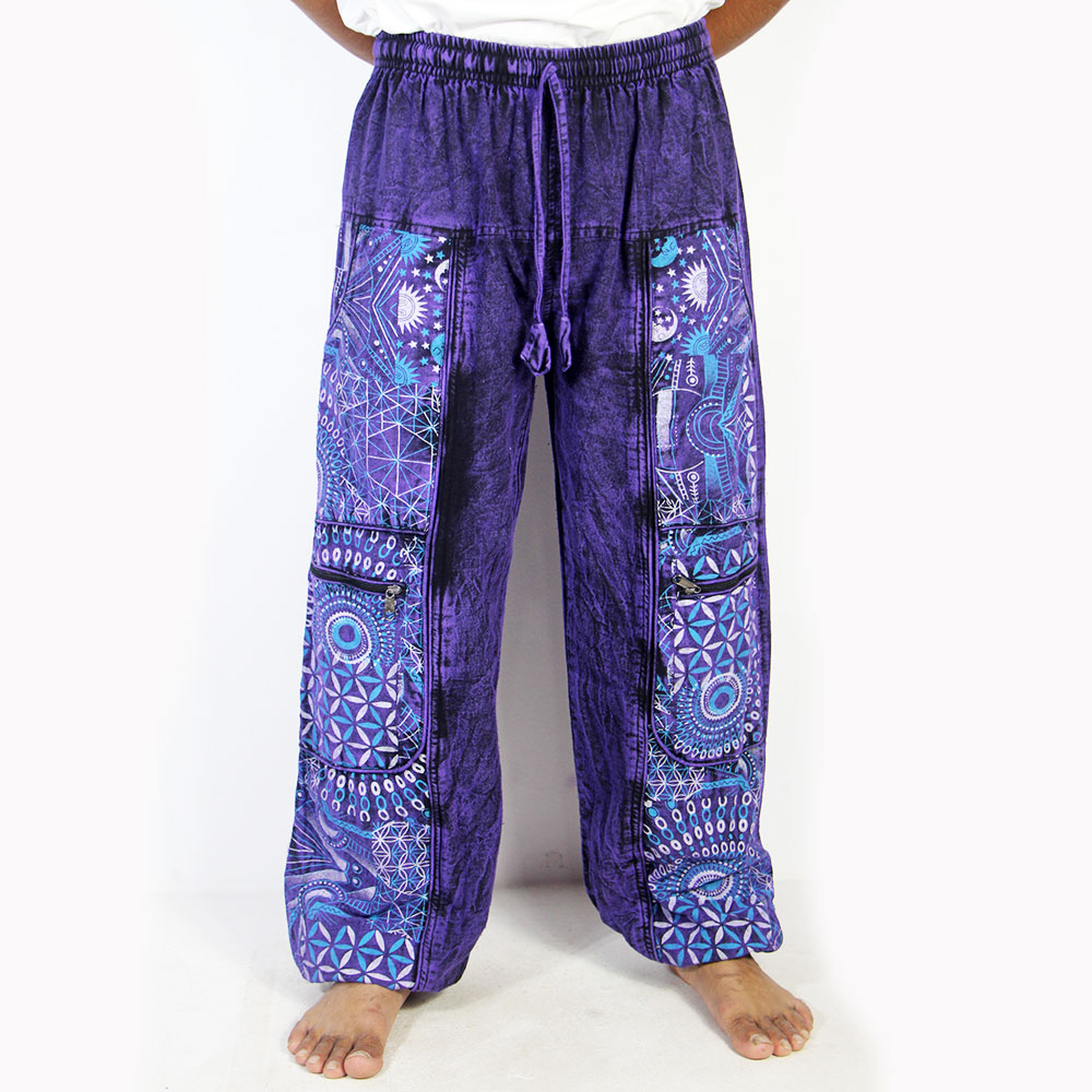 Unisex Himalayan Cotton Cargo Trousers | Boho Hippie Festival Pants | Handmade Nepalese Clothing
