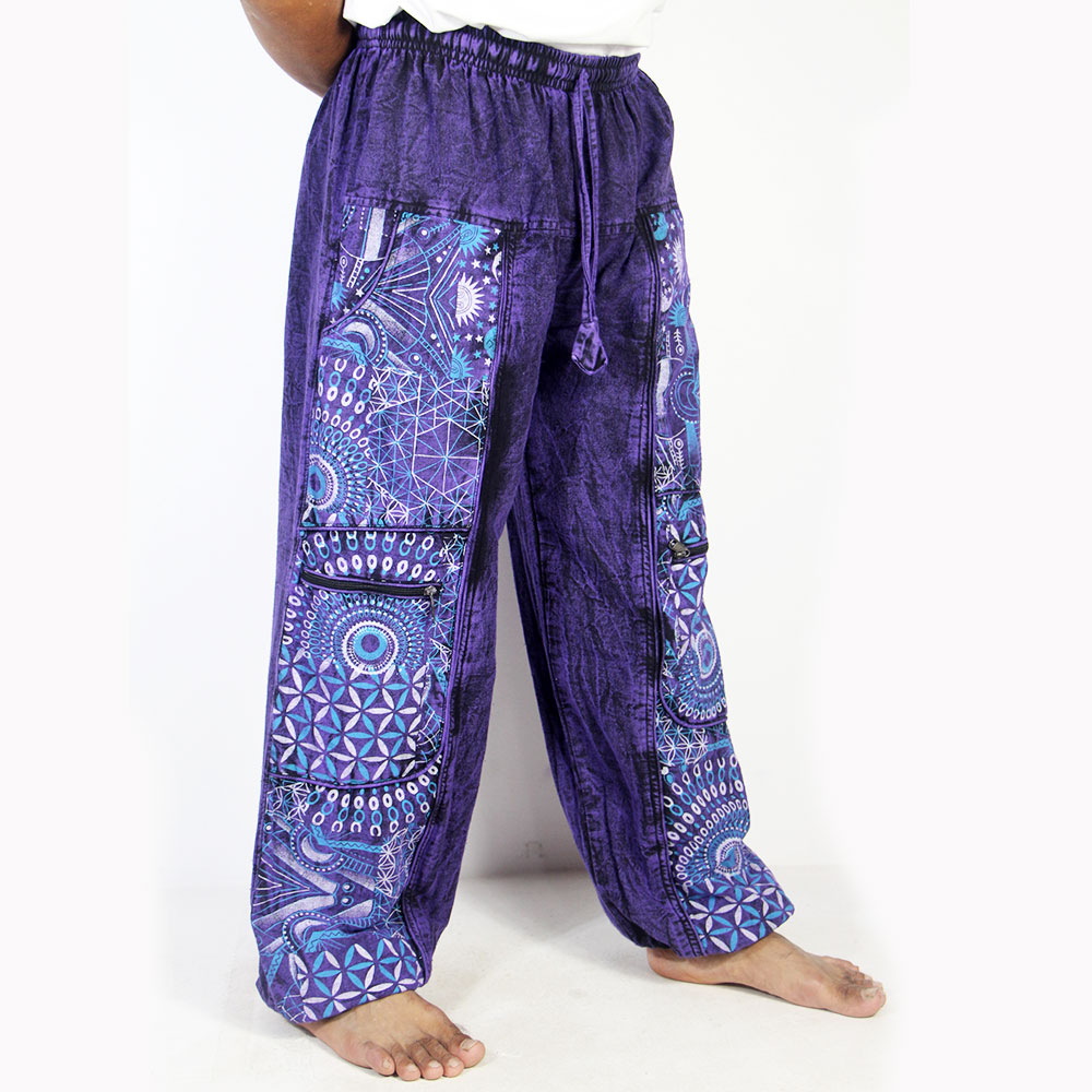 Unisex Himalayan Cotton Cargo Trousers | Boho Hippie Festival Pants | Handmade Nepalese Clothing
