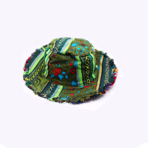 Green Print Tone Patchwork Hemp Hat Wholesale