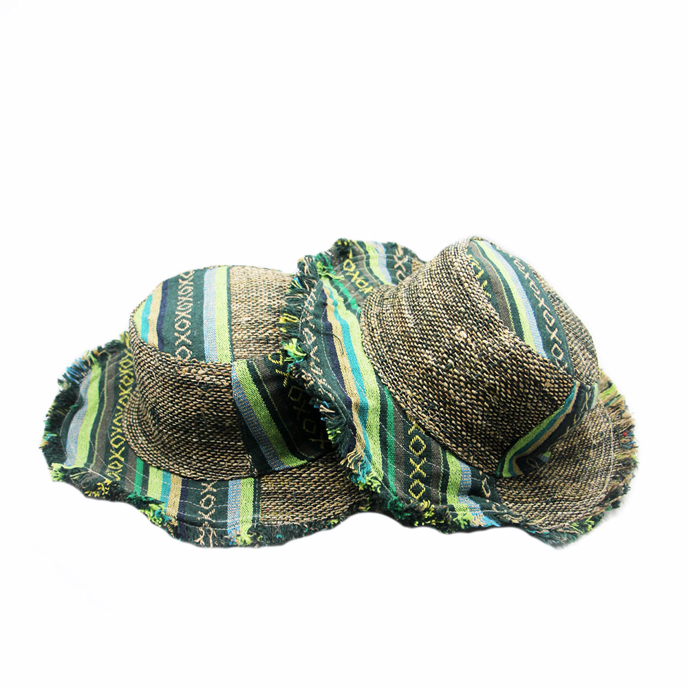 Green Patchwork Hemp Hat Wholesale