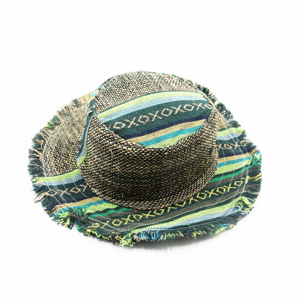 Green Patchwork Hemp Hat Wholesale