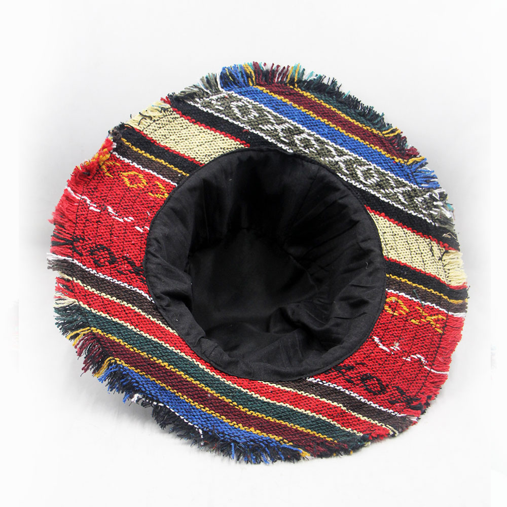 Patchwork Multicolored Mushroom Hemp Hat