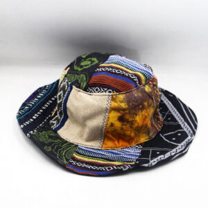 Hemp Patchwork Multicolored Mushroom Hat Made in Nepal
