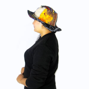 Hemp Patchwork Multicolored Mushroom Hat Made in Nepal