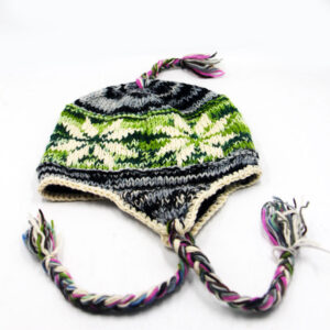 Boho Sherpa Wool Earflap Hat – Cozy Winter Beanie with Fleece Lining | Fair Trade Nepal Craft